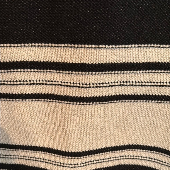 White House Black Market Ribbed Black and Cream Sweater Tank Top - Picture 3 of 12